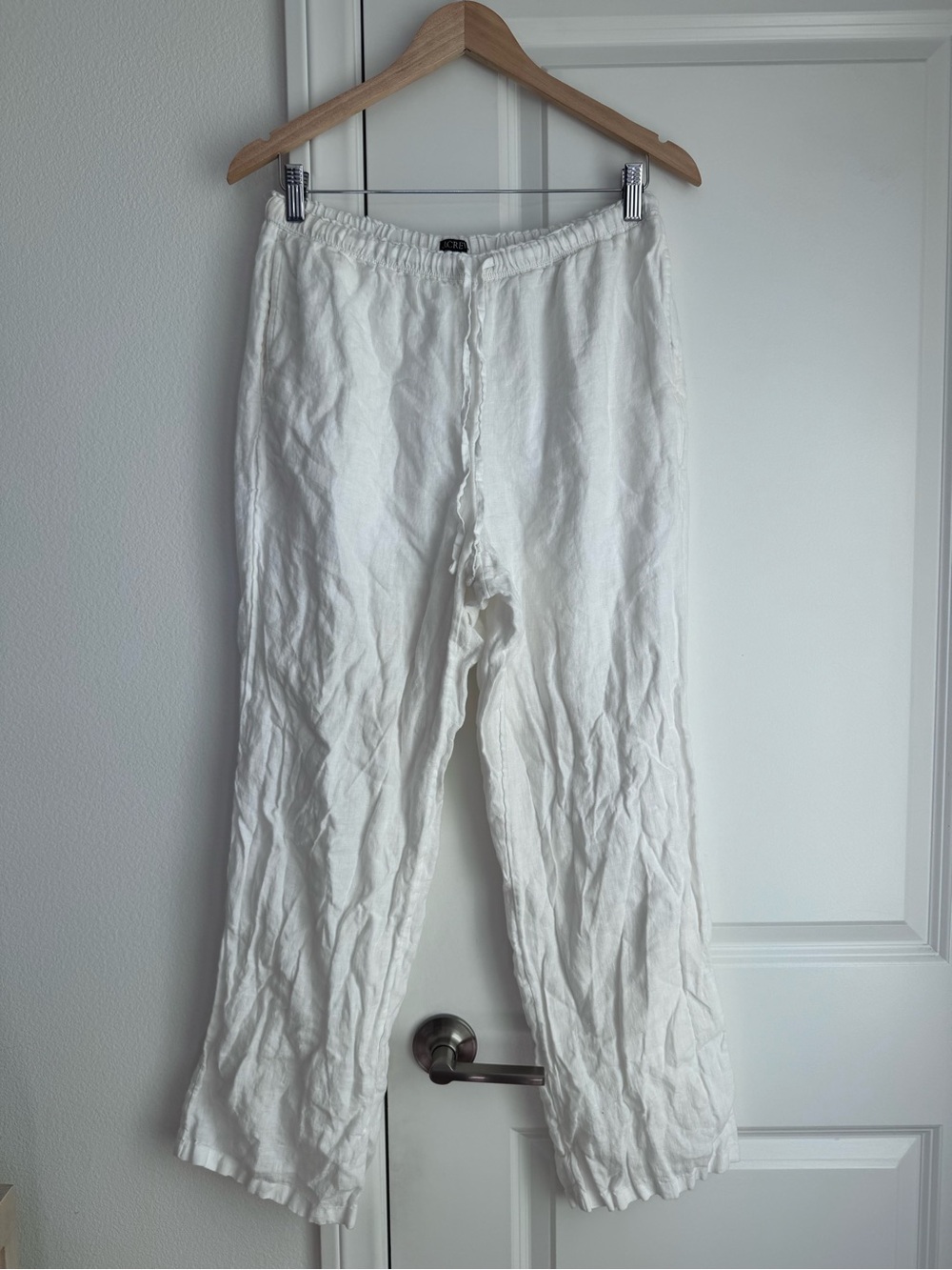 J Crew Soleil Linen Pants In White Size M